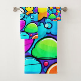Lebhaftes Abstraktes Candyland Badhandtuch Set