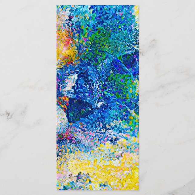 Lebhaftes Abstraktes Cat Art Print Lesezeichen Menükarte (Vorderseite)