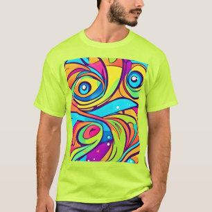 Lebhaftes Abstraktes Design T-Shirt