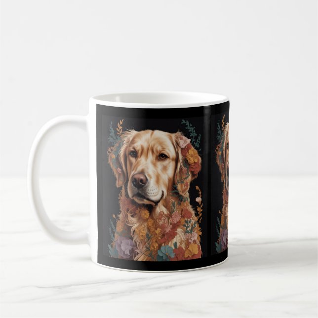 Lebhaftes Abstraktes Dog-Portrait Kaffeetasse (Links)