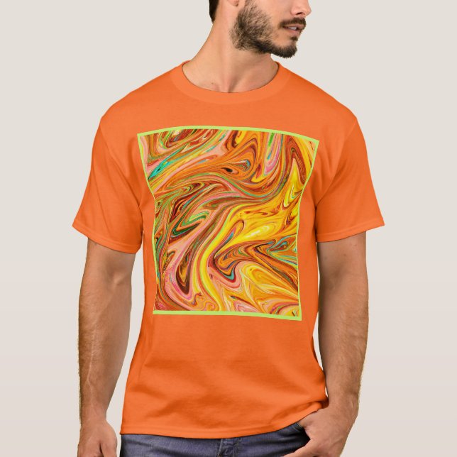 Lebhaftes Abstraktes Farbmuster T-Shirt (Vorderseite)