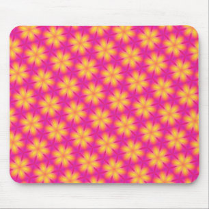 Lebhaftes Abstraktes Muster in Rosa und Gelb Mousepad