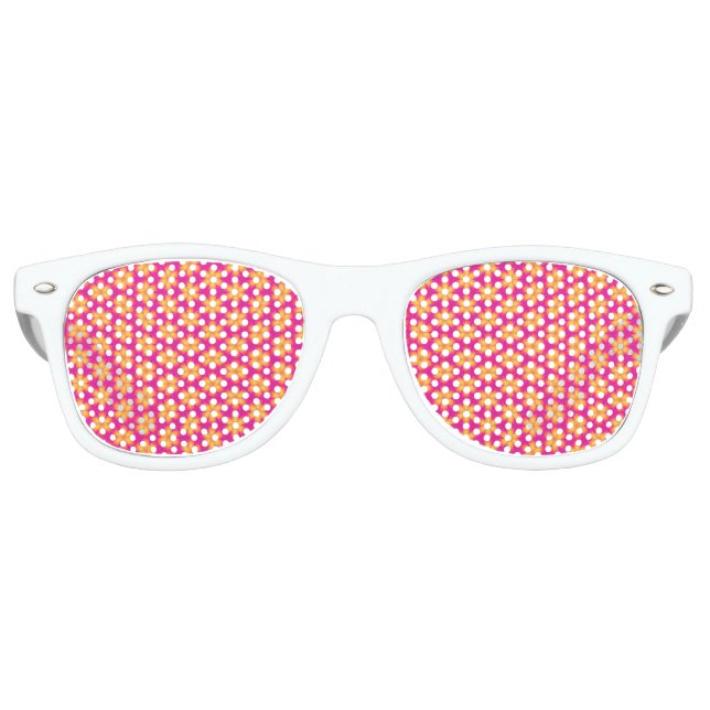 Lebhaftes Abstraktes Muster in Rosa und Gelb Partybrille (Vorderseite)