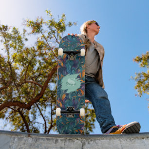 Lebhaftes Abstraktes Paisley-Inspiriert Muster (2) Skateboard