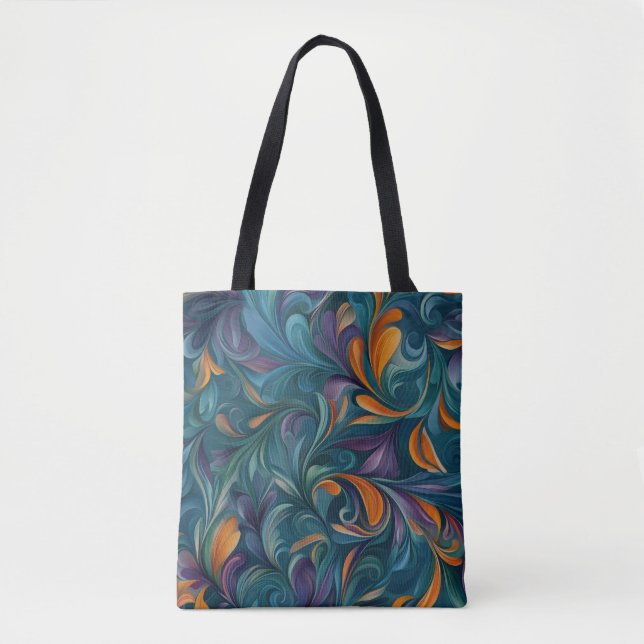 Lebhaftes Abstraktes Paisley-Inspiriert Muster (2) Tasche (Vorderseite)
