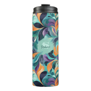 Lebhaftes Abstraktes Paisley-Inspiriert Muster Thermosbecher