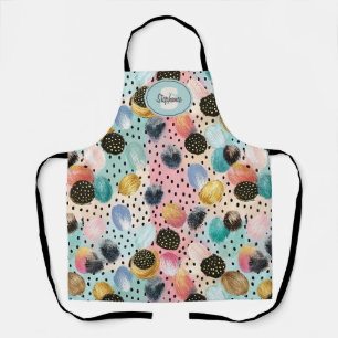 Lebhaftes Abstraktes Pinselstrich und Polka Dot Pa Schürze