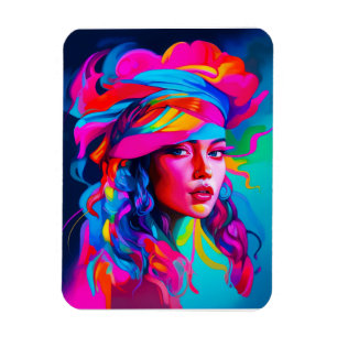 Lebhaftes Abstraktes Portrait Magnet