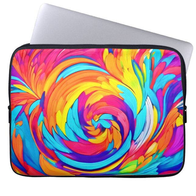 Lebhaftes Abstraktes Swirl Artwork Laptopschutzhülle (Vorderseite)