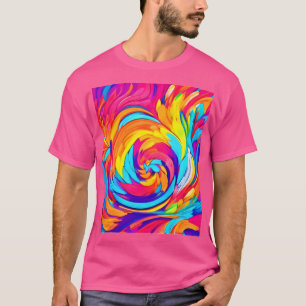 Lebhaftes Abstraktes Swirl Artwork T-Shirt