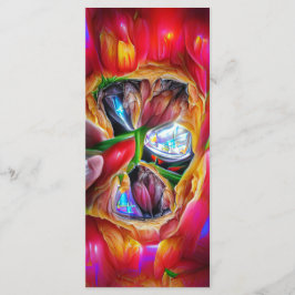 Lebhaftes Abstraktes Tulip Reflections Lesezeichen Menükarte