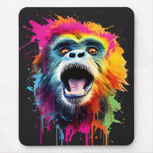 Lebhaftes Affengesicht Mousepad (Vorne)