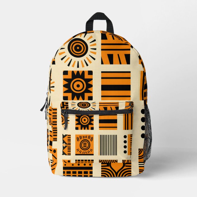 Lebhaftes afrikanisches Muster Bedruckter Rucksack (Vorderseite)