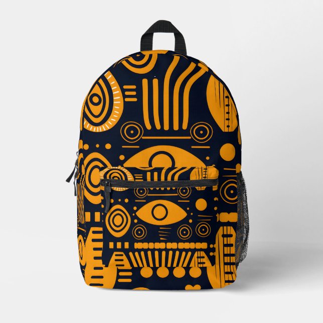 Lebhaftes afrikanisches Muster Bedruckter Rucksack (Vorderseite)