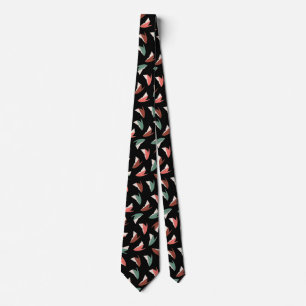 Lebhaftes aple Slice Fruit Pattern Schwarz Krawatte
