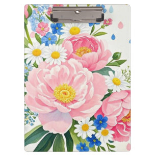 Lebhaftes Aquarellbouquet von Bauern, Molsen Klemmbrett