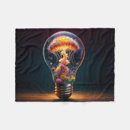 Lebhaftes biolumineszierendes Quallenglühen Fleecedecke