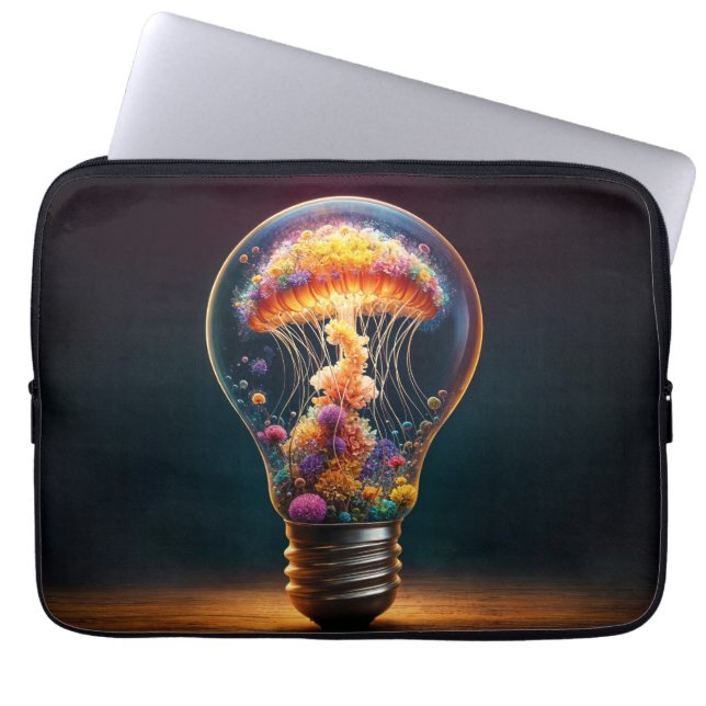 Lebhaftes biolumineszierendes Quallenglühen Laptopschutzhülle (Vorderseite)
