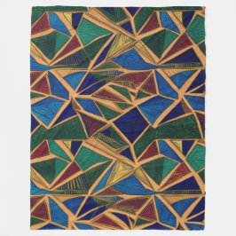 Lebhaftes, blaues, grünes und rotes geometrisches fleecedecke