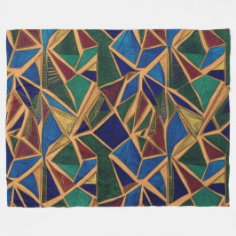 Lebhaftes, blaues, grünes und rotes geometrisches  fleecedecke
