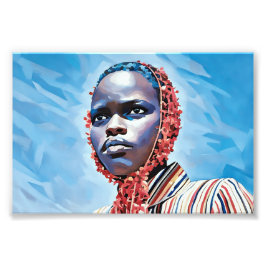 Lebhaftes blaues Portrait Fotodruck