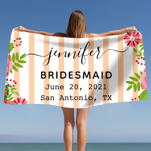 Lebhaftes Bloom-Junggeselinnen-Abschied-Geschenk Strandtuch (Vibrant Bloom Bachelorette Party Gift Beach Towel)