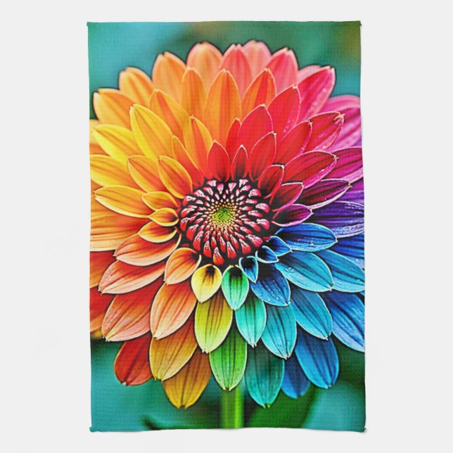 Lebhaftes Bloom of Hope and Joy Design Geschirrtuch (Vertikal)
