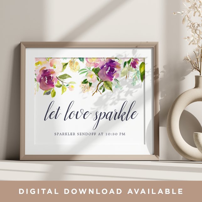 Lebhaftes Bloom Wedding Sparker Sendoff Sign Poster (Von Creator hochgeladen)