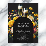 Lebhaftes Blume Petals Prosecco Brautparty Postkarte<br><div class="desc">Treten Sie ein in eine Welt der Eleganz und der Erfrischung mit unserer Petals & Prosecco Bridal Dusche Einladung. Diese Einladung verbindet die lebendige Blüte mit dem Funkeln der Prosecco und Set die Kulisse für ein unvergessliches Fest. Der reiche, dunkle Hintergrund verstärkt die helle Blumenstruktur und schafft einen atemberaubenden Kontrast,...</div>