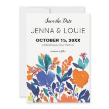 Lebhaftes Blumenblut Save the Date Einladung