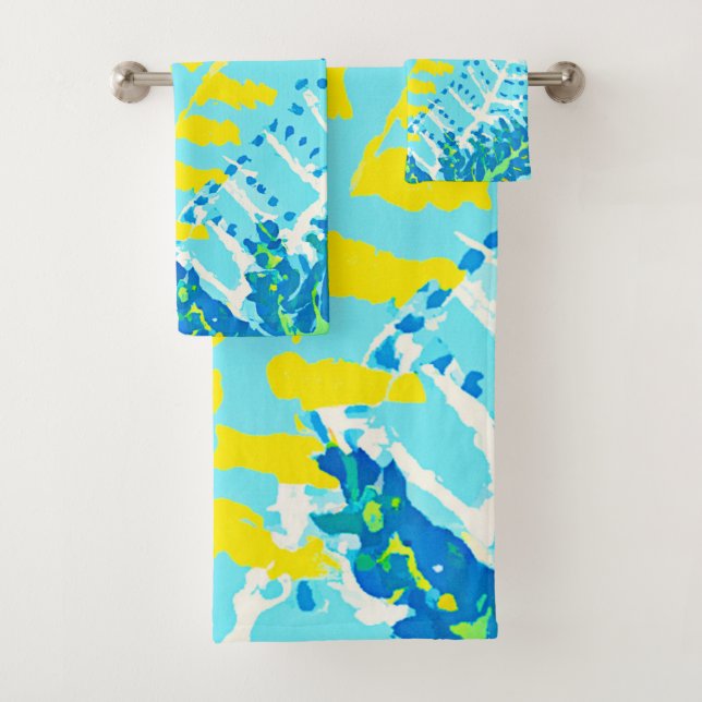 Lebhaftes Blumendesign Badhandtuch Set (Insitu)