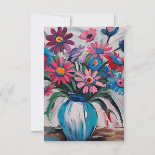 Lebhaftes Blumendesign Dankeskarte (Vorderseite)