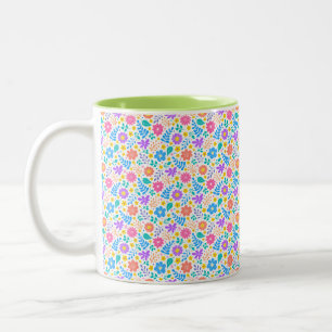 Lebhaftes Blumendesign, farbenfrohe Blume Tasse