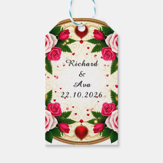 Lebhaftes Blumendesign Geschenkanhänger (Vorderseite)