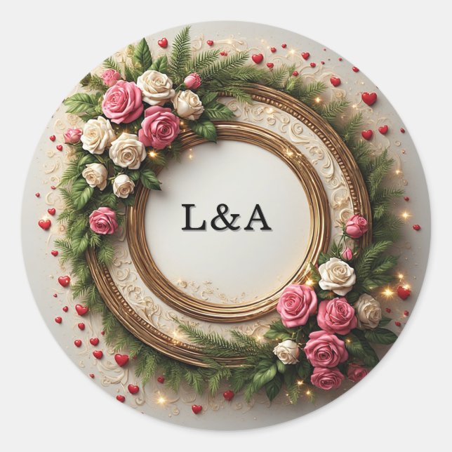 Lebhaftes Blumendesign Runder Aufkleber (Vorderseite)