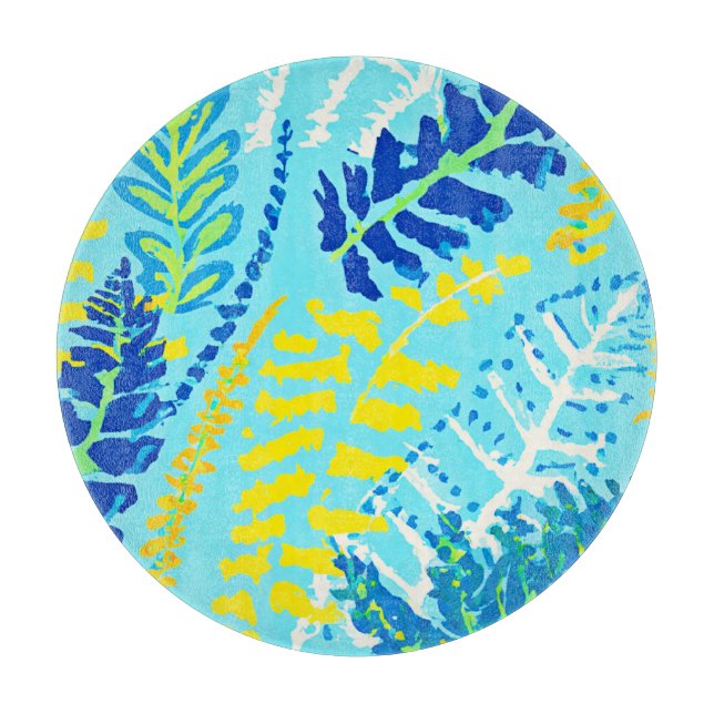 Lebhaftes Blumendesign Schneidebrett (Vorderseite)