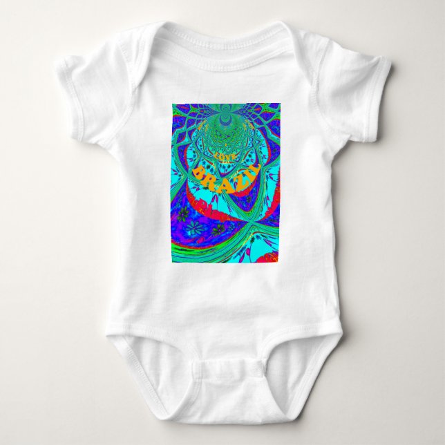 Lebhaftes Blumenmuster: brasilianischer Tribute Ea Baby Strampler (Vorderseite)