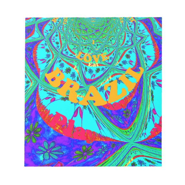 Lebhaftes Blumenmuster: brasilianischer Tribute Ea Notizblock (Vorderseite)