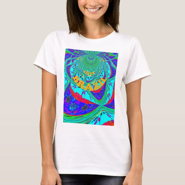 Lebhaftes Blumenmuster: brasilianischer Tribute Ea T-Shirt (Vorderseite)