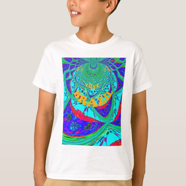 Lebhaftes Blumenmuster: brasilianischer Tribute Ea T-Shirt (Vorderseite)