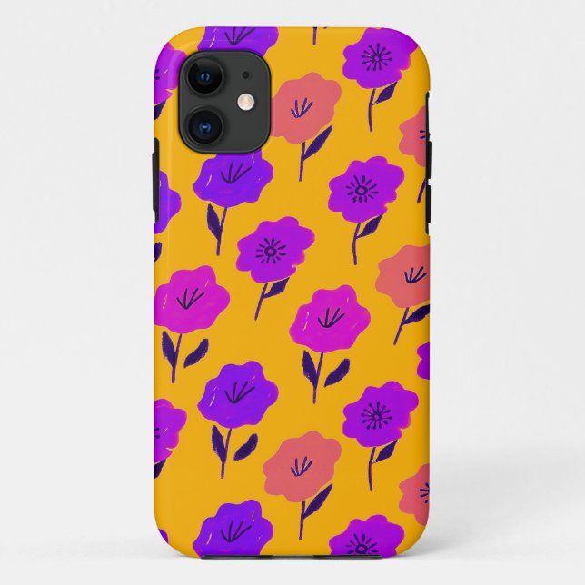 Lebhaftes Blumenmuster Case-Mate iPhone Hülle (Rückseite)