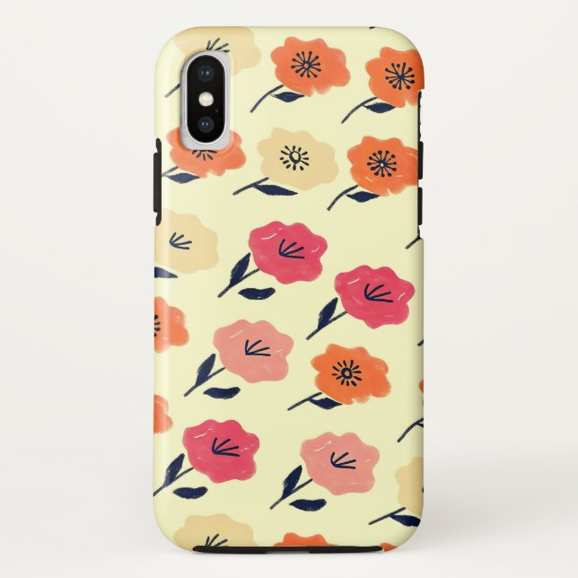 Lebhaftes Blumenmuster Case-Mate iPhone Hülle (Rückseite)