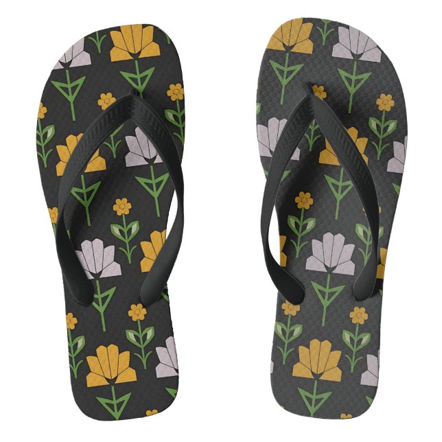 Lebhaftes Blumenmuster Flip Flops (Fußbett)