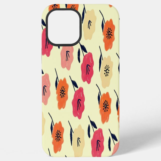 Lebhaftes Blumenmuster iPhone 12 Pro Max Hülle (Rückseite)