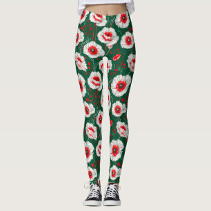 Lebhaftes Blumenmuster Leggings