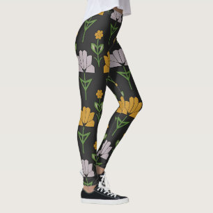 Lebhaftes Blumenmuster Leggings