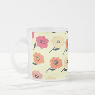 Lebhaftes Blumenmuster Mattglastasse