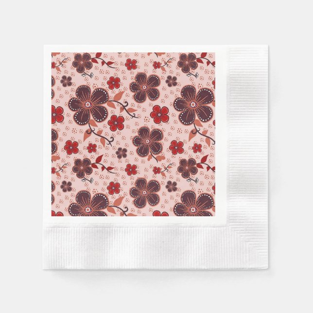 Lebhaftes Blumenmuster mit bunten Blume Serviette (Vorderseite)