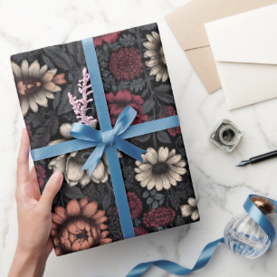 Lebhaftes Blumenmuster mit gemischten Farben Geschenkpapier
