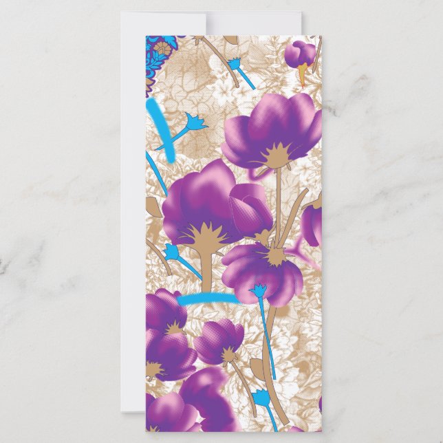 Lebhaftes Blumenmuster mit lila und blauem f (Vorderseite)